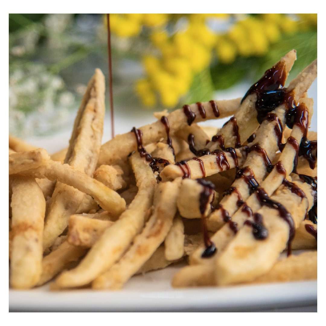 Berenienas fritas con miel de caña