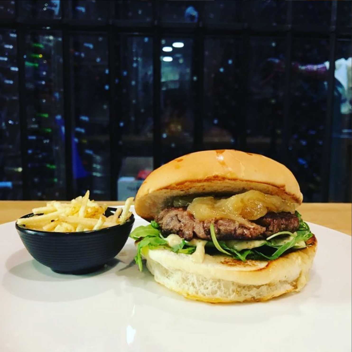 Hamburguesa de ternera con queso de cabra