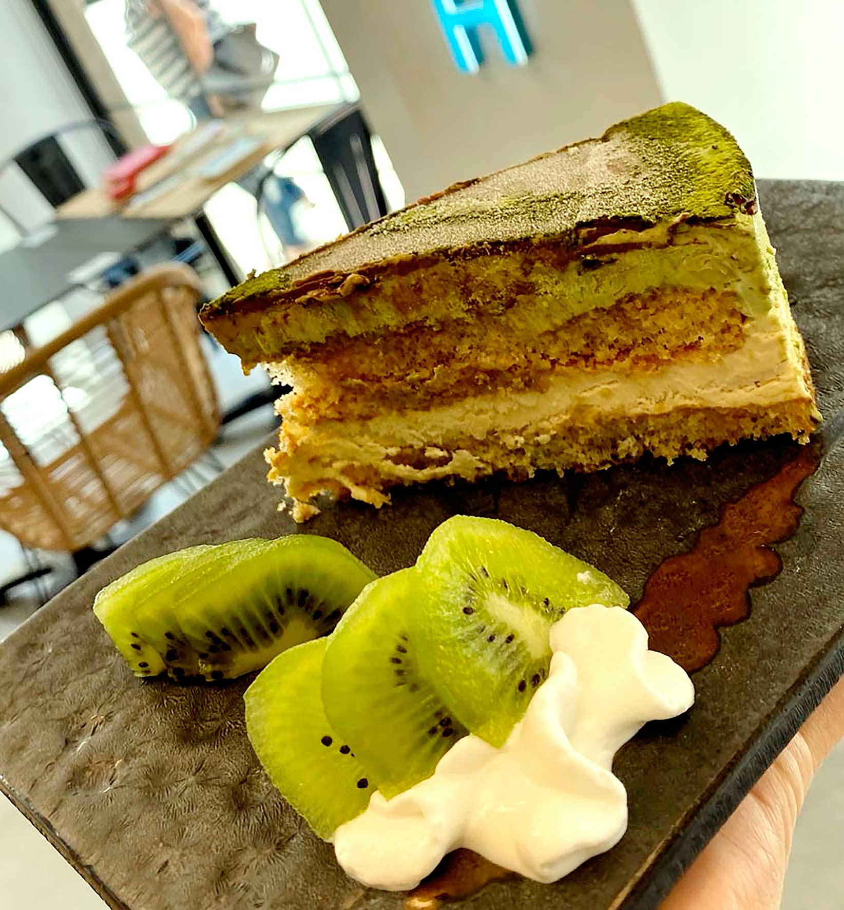 Tiramisú de té verde Matcha