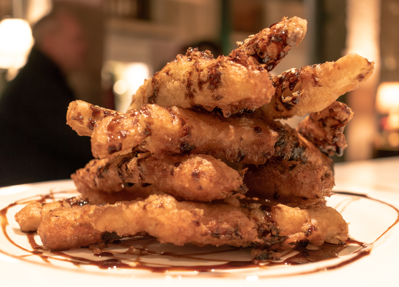 Berenjenas fritas con miel de caña