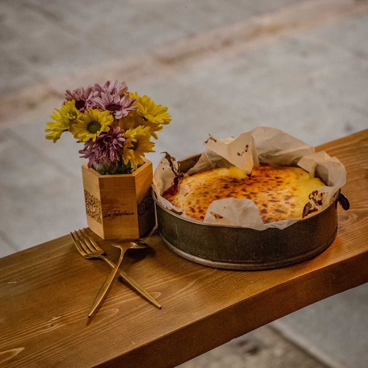 Tarta de queso con chocolate blanco y galleta Lotus