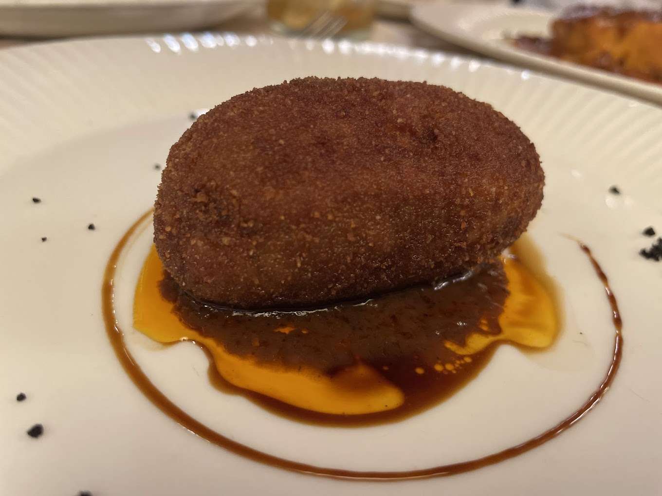 Croquetas rabo de toro y chocolate