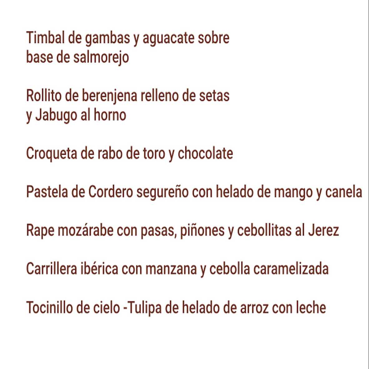 Menú degustación