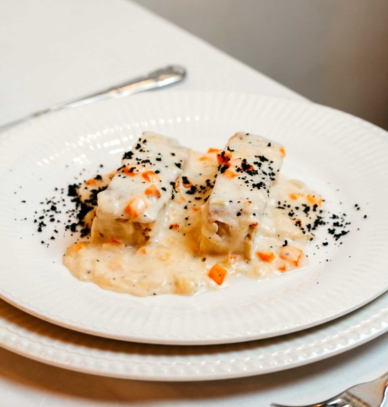 Pastel de Puerros a la crema de hortalizas de la vega